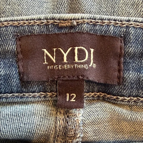 NYDJ Women's Wide Leg Medium Wash Jeans Size 12 Stretch Casual - Picture 6 of 13